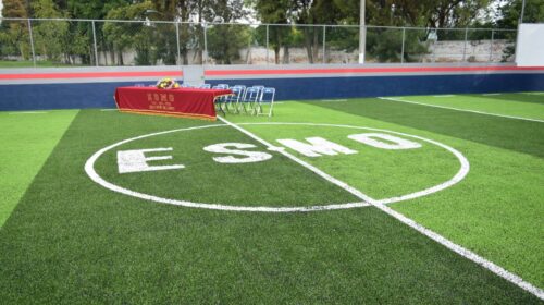 Inauguran cancha de fútbol rápido en secundaria de Zacapu.