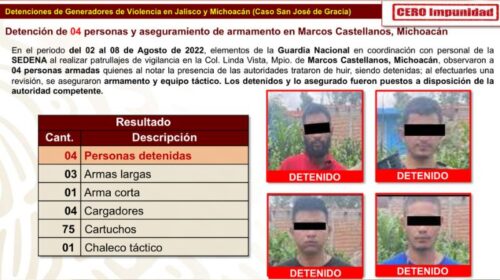 detenidos en San José de Gracia