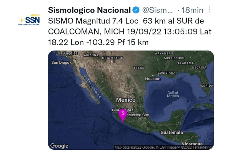 Sismo en Michoacán